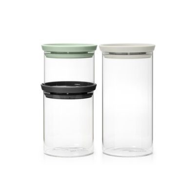 Pots en verre empilables, ensemble de 3