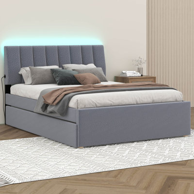 Merthie Full Size Upholstered Platform Bed with Trundle