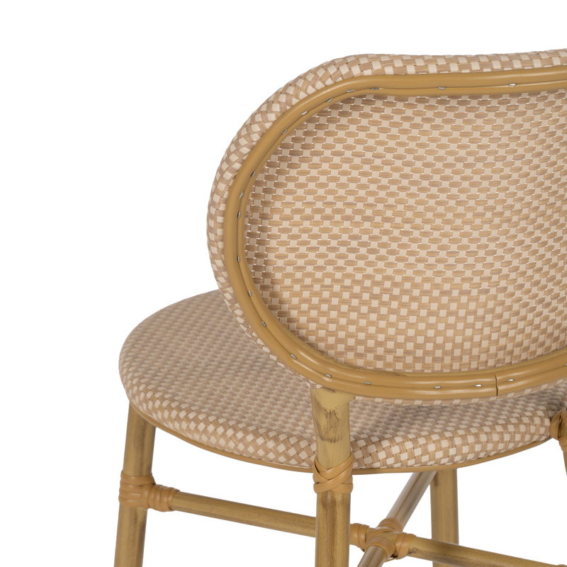 Stacking Patio Dining Side Chair, Beige