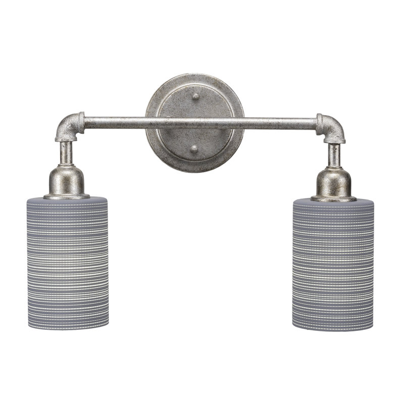 Éclairage pour meuble-lavabo 2 lumières rétro Snider, Matrice grise, Argent