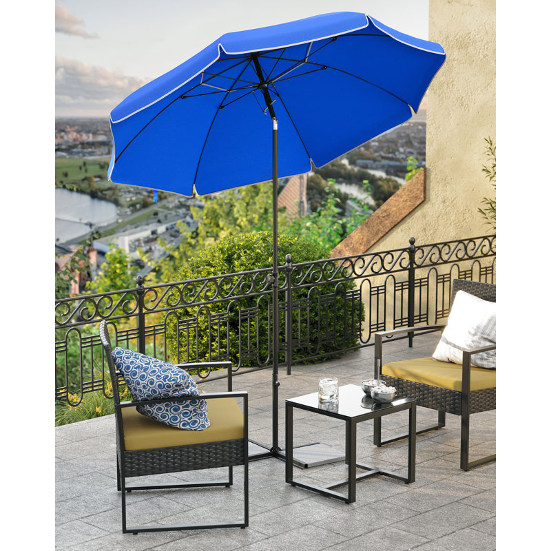 Braley Beach Parasol, Blue, 210cm H x 160cm W x 160cm D