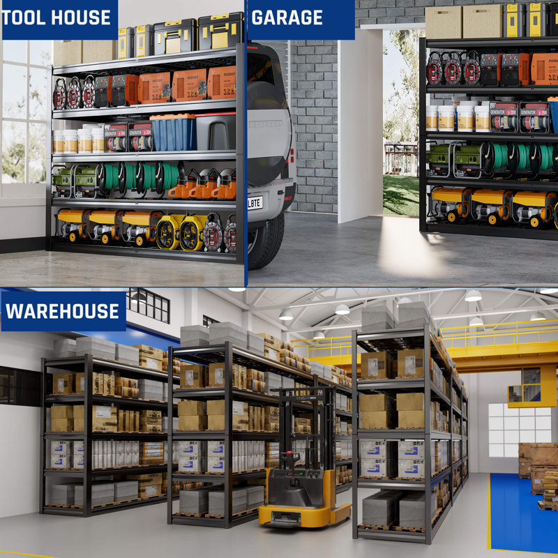 Garage Shelving Heavy Duty , 24"D X84"H Metal Shelves With 5 Tier Adjustable Garage Storage Shelves,Industrial Shelving