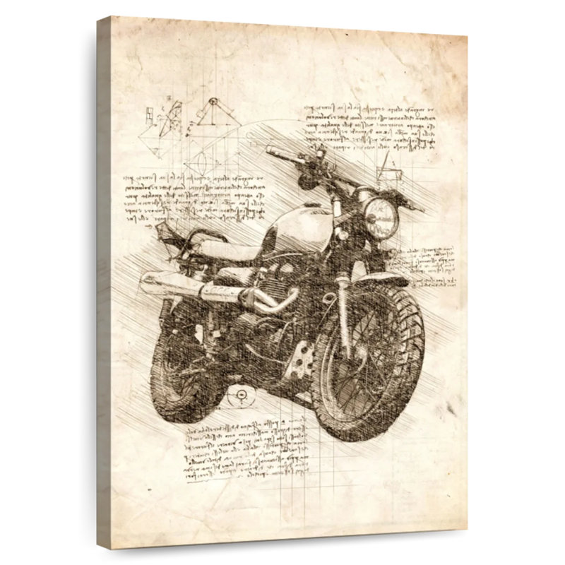 Laelle Old Motorcycle Sepia, 36" H x 24" W