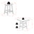 Ilianne High Table with Saddle Seat Counter Stools, Walnut-510153957