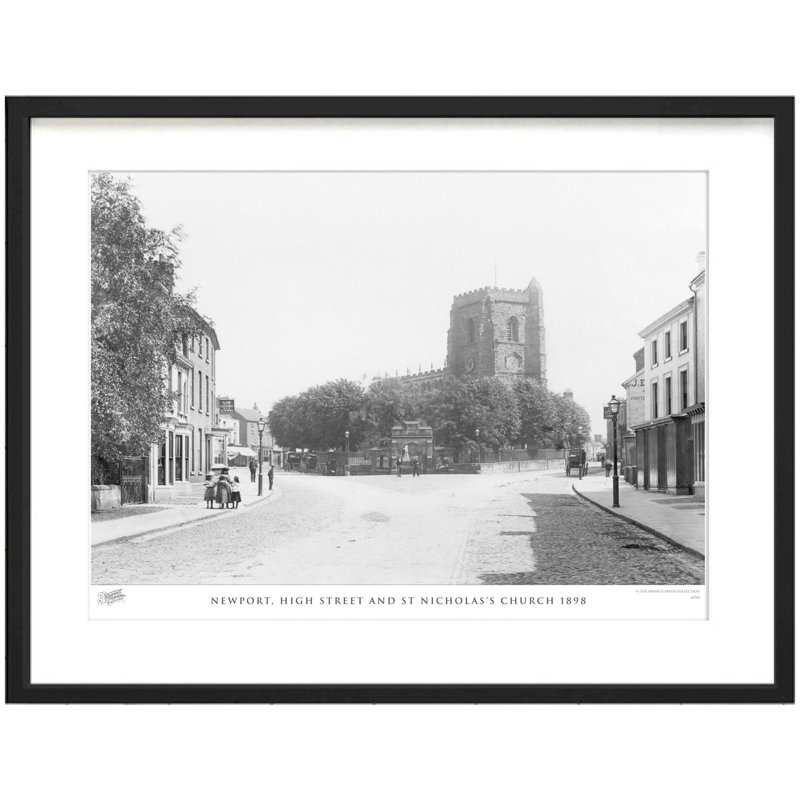 Newport, High Street And St Nicholas's Church 1898 - Single Picture Frame Print, 60cm H x 80cm W x 2.3cm D