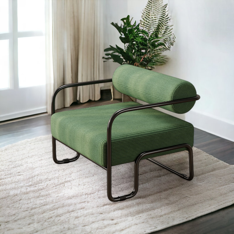 Franchina CAL117 Compliant 27'' Wide Tufted Armchair, Green Corduroy