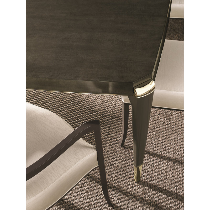 Caracole Classic Upholstered Arm Chair, Light Yellow, Bronze/Gold