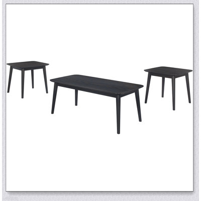 Bivens Black 3-piece Rectangular Coffee Table Set with Sleek Design and Durable Construction for Modern Living