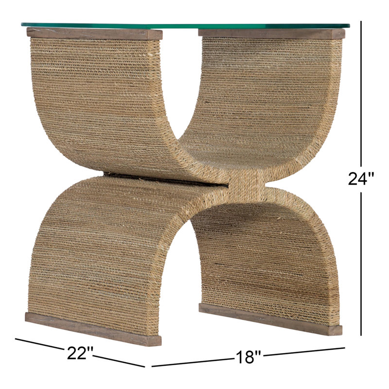 Melange Lenny Woven End Table