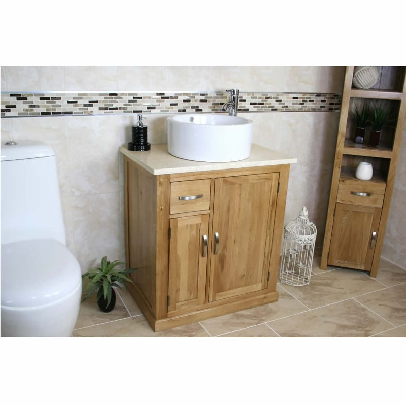 Delvecchio 750mm Single Bathroom Vanity with Vessel Ceramic Basin, Cream