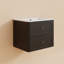 Meuble-lavabo mural 24 po avec comptoir intégré, meuble-lavabo flottant moderne peint à la main avec 2 tiroirs et bords arrondis-132838070-132838075