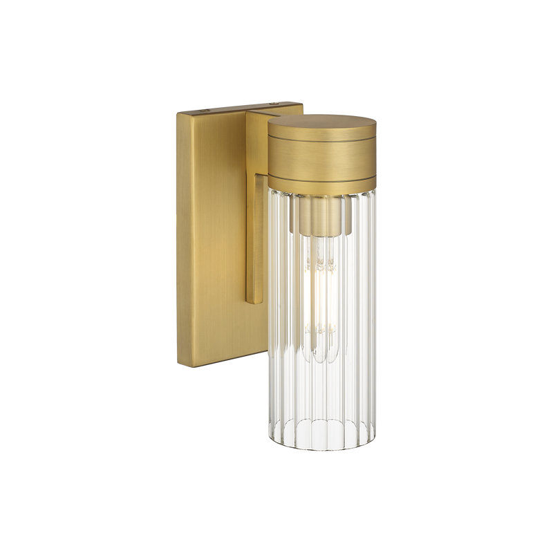 Applique murale 11 po Empire, Laiton brossé, Transparent, H 9,5 po x l 5,5 po x P 3,13 po
