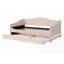 Lit de jour simple tapissier avec lumière et lit gigogne, beige - aucun sommier nécessaire, conception robuste-1837023649