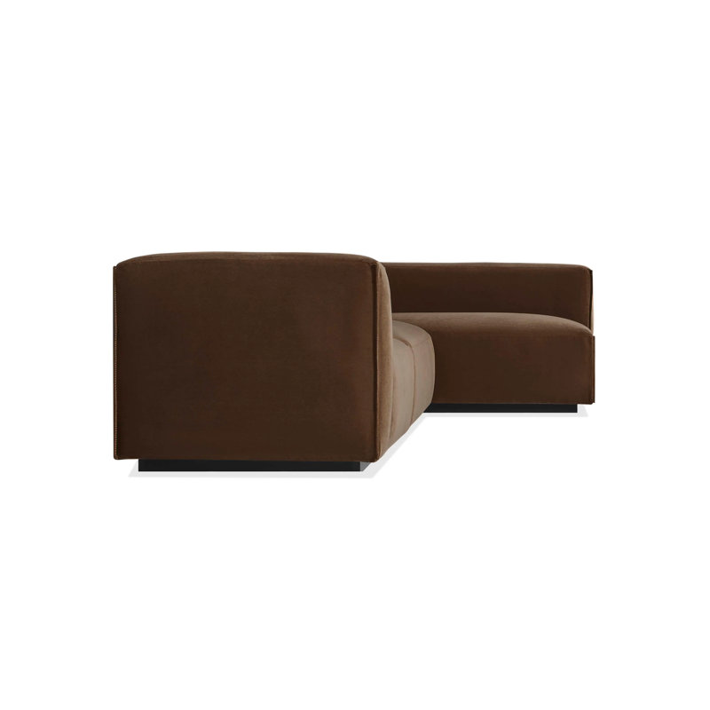 Cleon Modular Sectional, Left Hand Facing, Coffee Velvet Polyester Blend