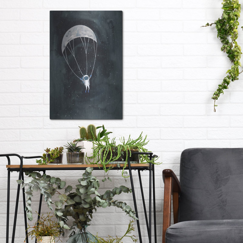  «Parachute Moon» par Rachel Nieman, art mural en métal, 12 po x 16 po