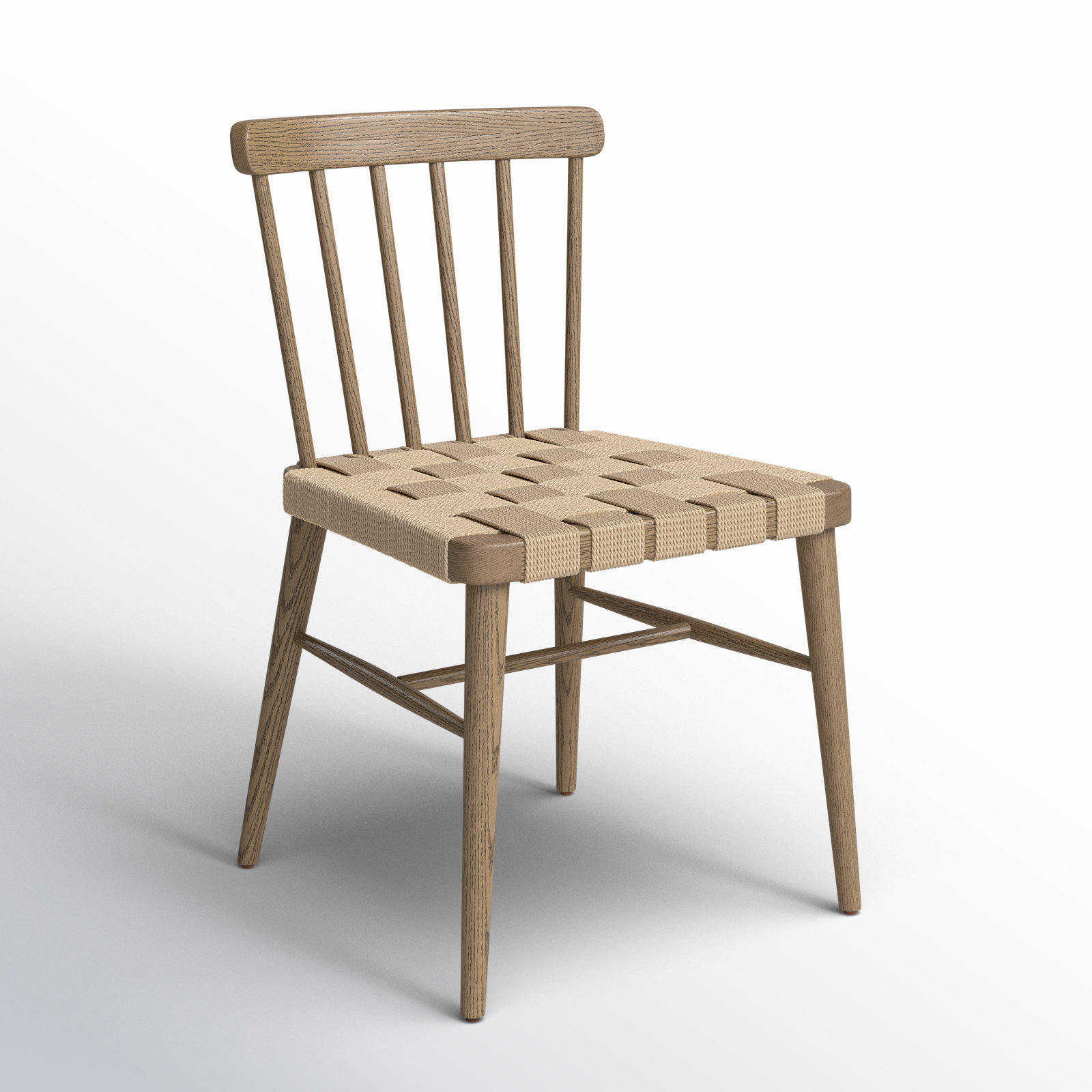 Catalonia Dining Chair-Smoked Oak, Dark Brown