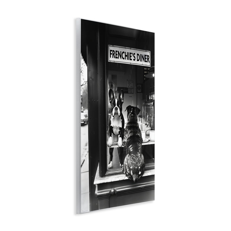 Plaque murale Frenchie's Diner, vue par Annabelle Hall, H 19 po x l 13 po
