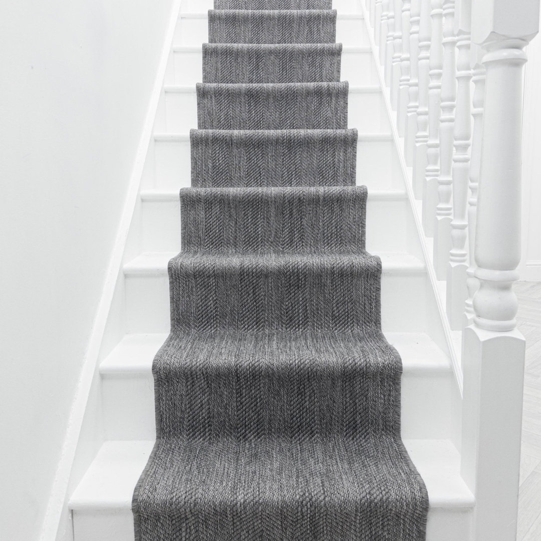 Stripes Grey Stair Runner – Reversible, Durable & Hardwearing Carpet for Stairs & Staircases, Multiple Lengths