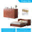 Grand lit escamotable Murphy avec grand tiroir de rangement et chargement USB, cerisier-640051901