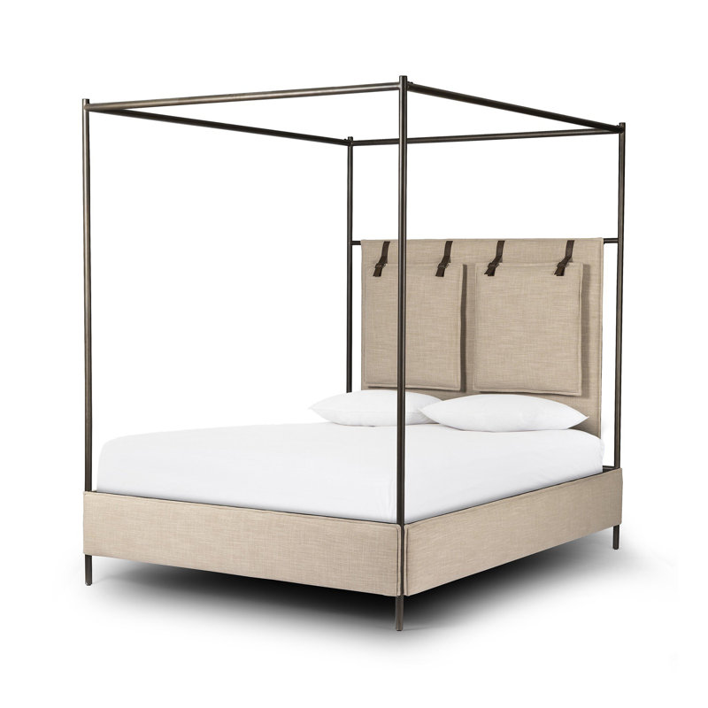 Leigh Canopy Bed-Palm Ecru-King, Queen, Beige