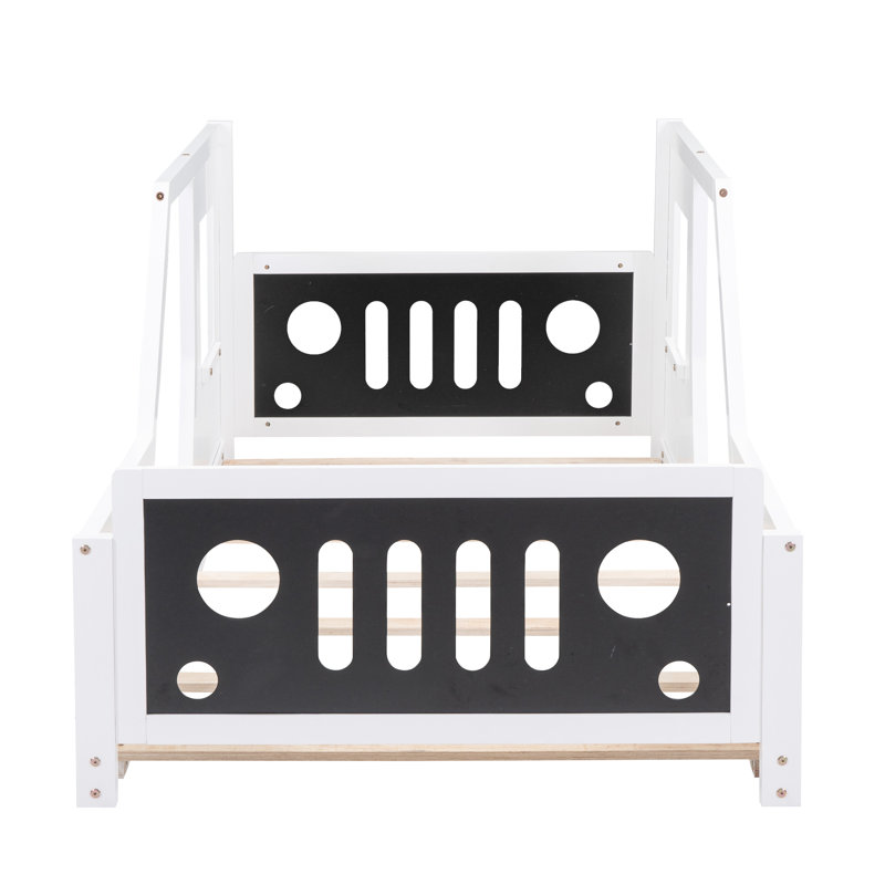 Lit plateforme simple avec roulettes Sereno, Blanc