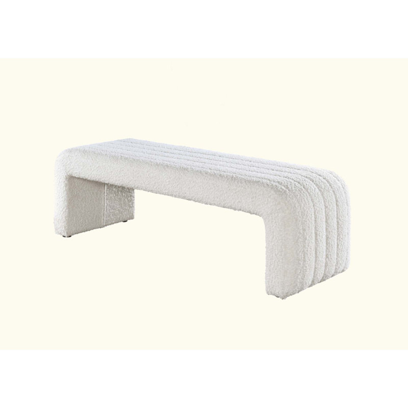 Banc beige bouclé