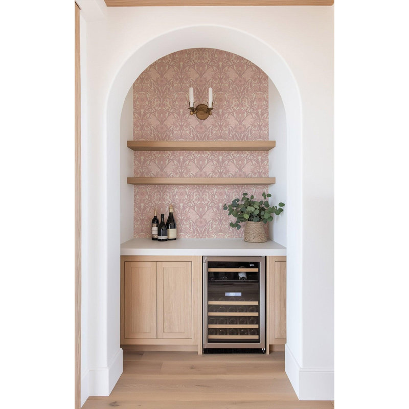 Wild Meadow - Wallpaper, Dusty Blush, Premium Paper