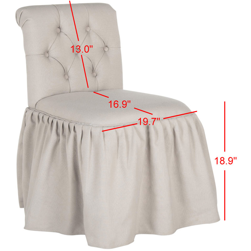 Vanity Tufted Side Chair, Taupe