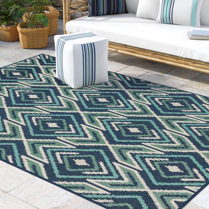 Jacobo Geometric Indoor / Outdoor Rug, Rectangle 8'6" x 13'