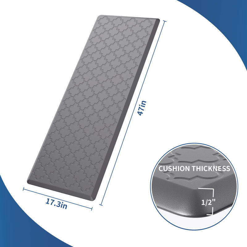 Dawnyelle Anti-fatigue Mat Non-Slip Kitchen Mat, Runner 17.3" x 47", Gray