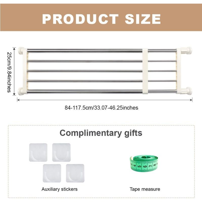 Stainless Steel Storage Rack, 5.08" H x 84" W x 24" D