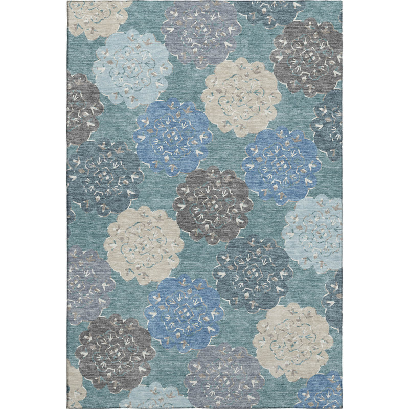 Tapis décontracté de qualité supérieure Mayfield AMF2353, Bleu sarcelle, 3 pi x 5 pi