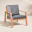 Chaise longue d'extérieur en bois d'acacia avec coussins Davies (ensemble de 2)