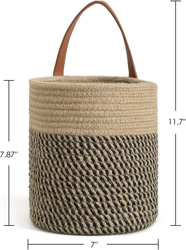 Small Jute Rope Hanging Basket 2 Pack