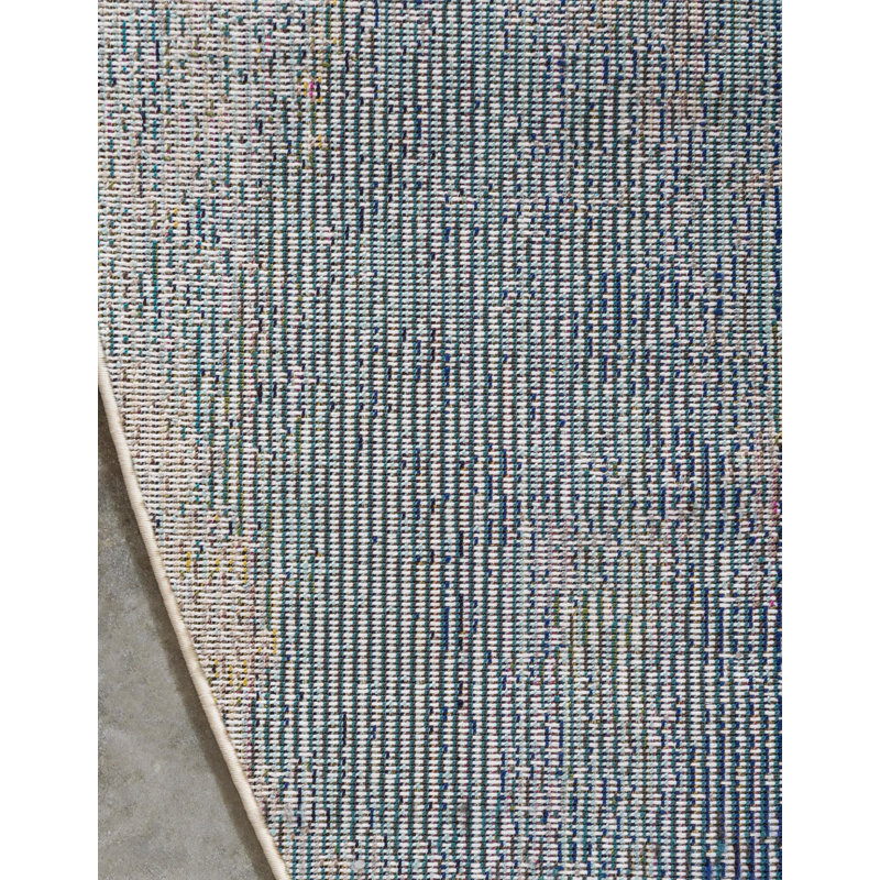 Tapis beige à motif abstrait Keimar, Rond 3 pi 3 po
