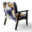 Fauteuil rembourré en velours moderne à motif abstrait avec textures bleues et dorées II-118659417-118659411