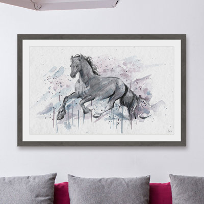 « gracieuse cheval », reproduction d’art encadrée