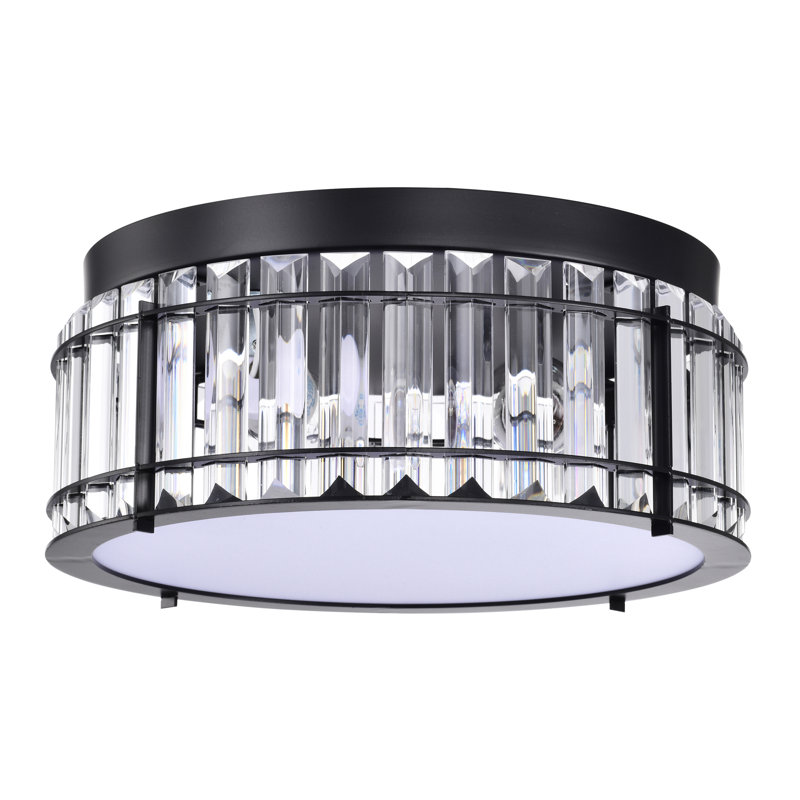 Crystal LED Flush Mount, Matte Black