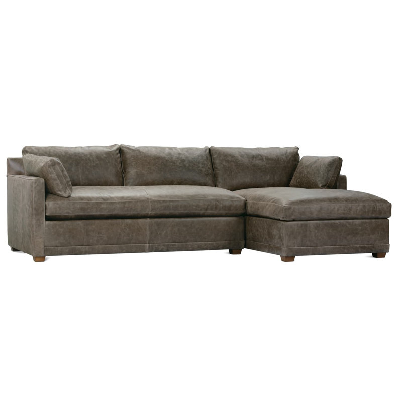 Sylvie 2Piece Leather Sectional, Right Hand Facing