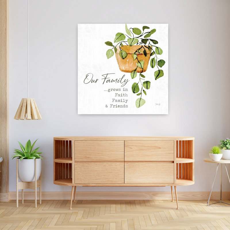 Our Family Abstract, art contemporain des plantes, H 36 po x l 36 po