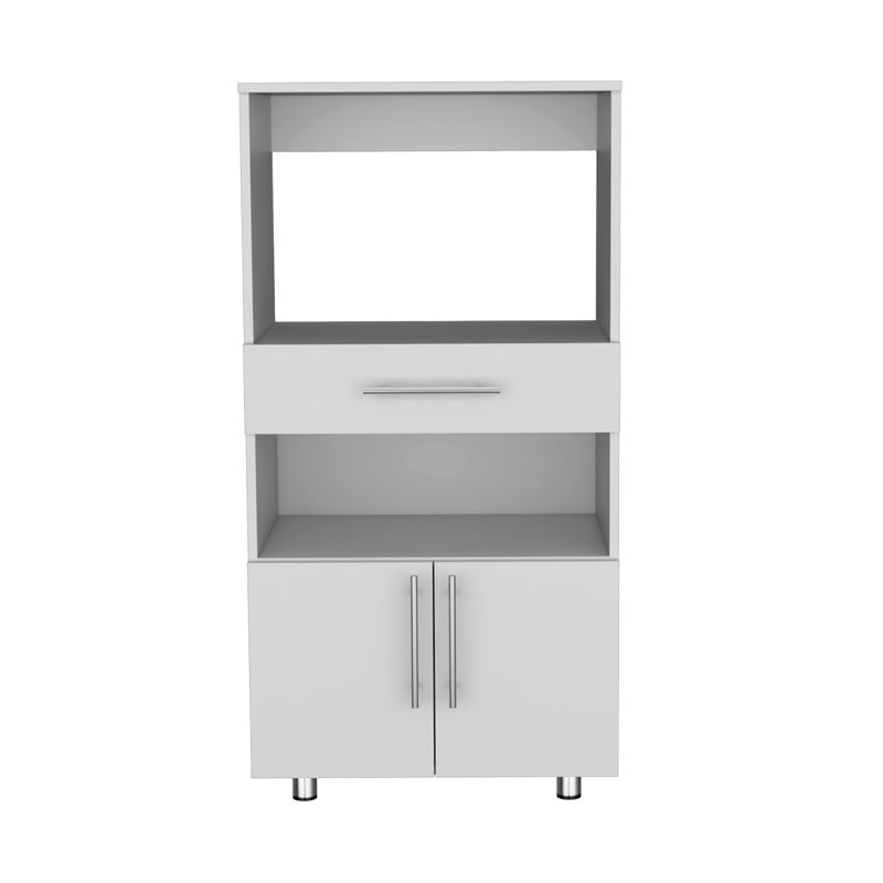 Armoire pour garde-manger avec support pour micro-ondes Worland, multifonctionnelle avec tiroir et 2 portes