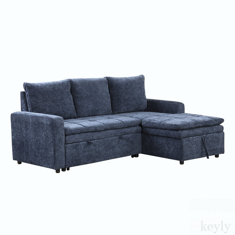 Accoudoirs carrés de 89 po, Polyester bleu