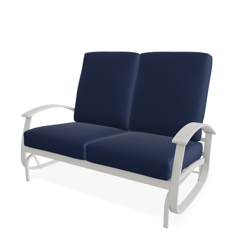 Belle Isle Outdoor Lounge Chair, Canvas Navy Sunbrella® Canvas, Snow