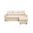 Beige 3 Sleeper Couch, L-Shaped Sectional Bed In Beige, Saving Space With Design-1811128233