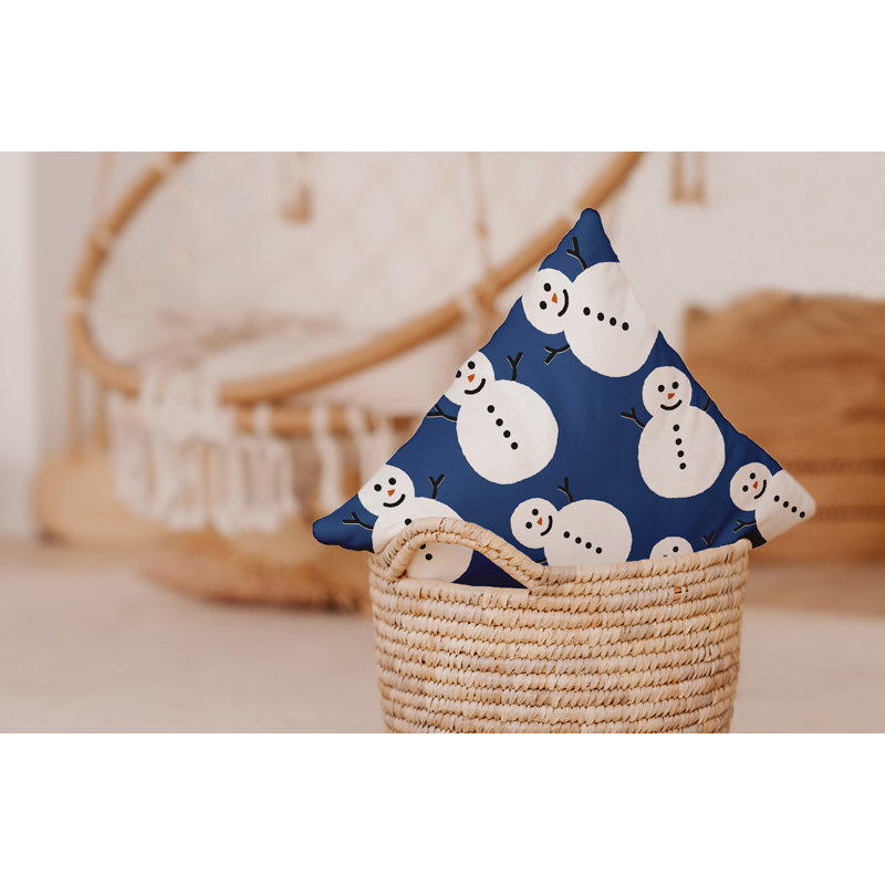 Coussin intérieur / extérieur Dancing Snowmen, H 16 po x l 16 po, Île Seymour Nord, Galapagos