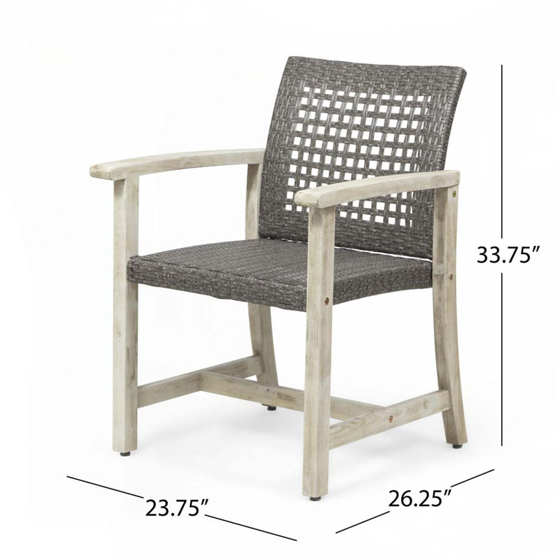 Outdoor Acacia Wood Club Chairs, Gray