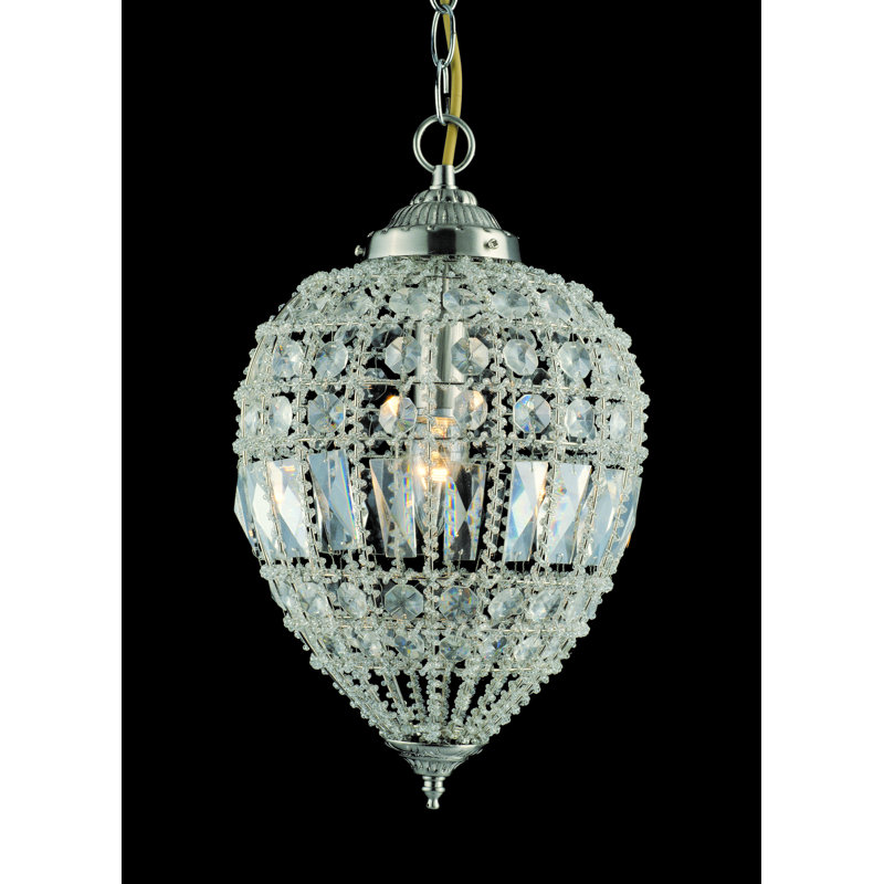 1 - Light Brass Crystal Pendant