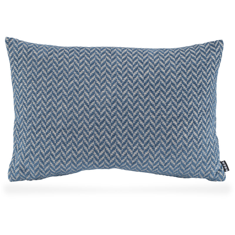 Zircono Chevron Rectangular Throw Cushion, Blue