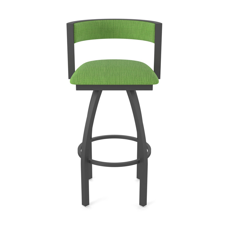 Tabouret Artémis, Tissu - perroquet graphique, Étain, Tabouret de bar (siège d'une hauteur de 36 po)