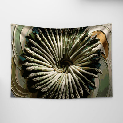 Vegetables Asparagus White Wall Tapestry